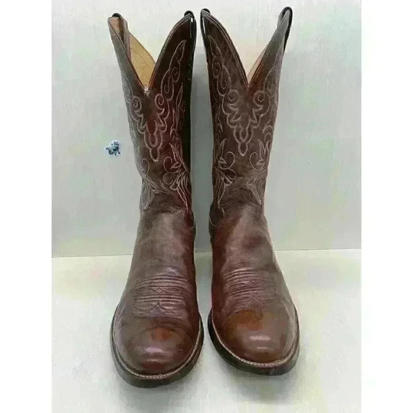 Justin Men’s Brown Leather Western Cowboy Boots Size US 10.5 D - Picture 5 of 10